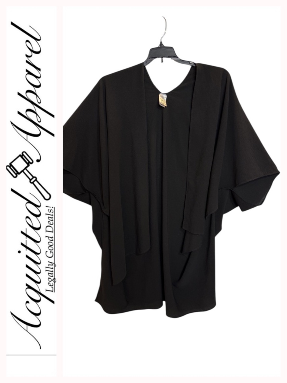 Acquitted Apparel Black Flowy Swim Coverup Kimono